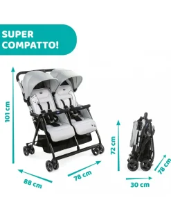 Chicco Gemellari-Passeggino Gemellare Ohlala Twin Silver Cat