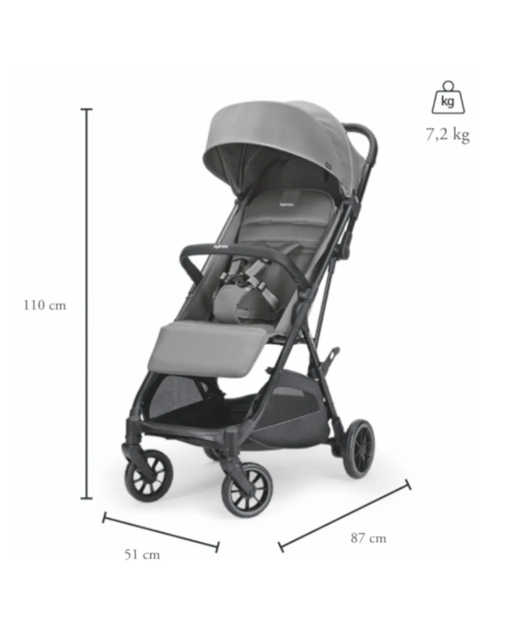 Inglesina Passeggini-Passeggino Now Colore Snap Grey