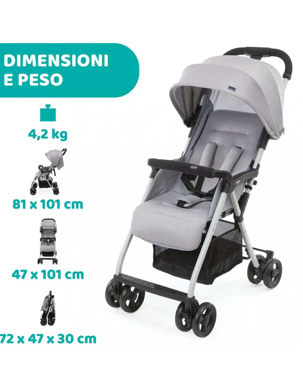 Chicco Passeggini-Passeggino Ohlala 3 Grey Mist