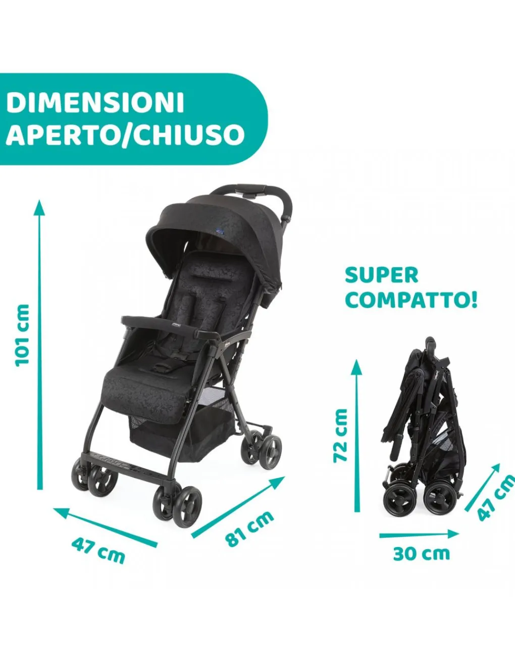 Chicco Passeggini-Passeggino Ohlala3 Jet Black -