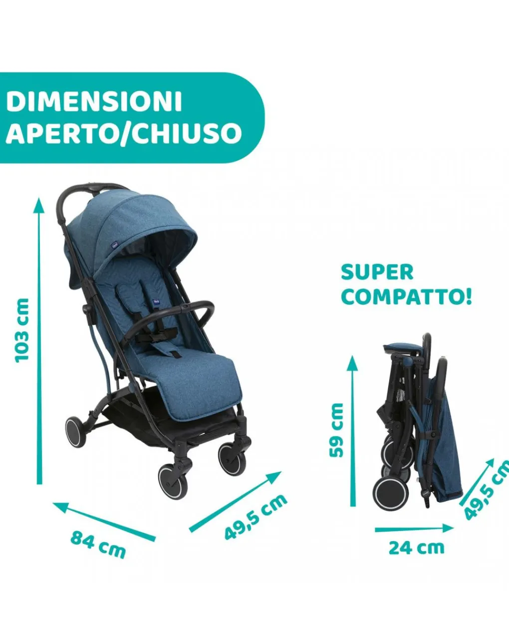 Chicco Passeggini-Passeggino Trolley Me Calypso Blue -