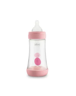 Chicco Biberon-Perfect 5 Biberon 240 Ml Rosa- Flusso Medio