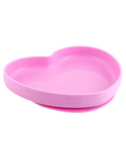 Chicco Piatti E Posate-Piatto Cuore In Silicone Con Ventosa9M+ Rosa