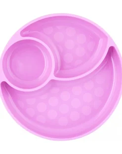Chicco Piatti E Posate-Piatto Silicone A Scomparti Con Ventosa 12 Mesi + Rosa