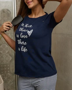 Prenatal Pigiami E Camicie Da Notte-Pigiama Allattamento Where Ther Is Love There Is Life