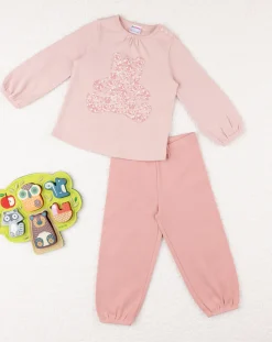 Prenatal Pigiami-Pigiama Bimba Teddy Rosa