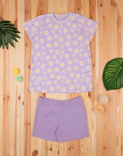 Prenatal Pigiami-Pigiama Due Pezzi Bambina Lilla Fiori