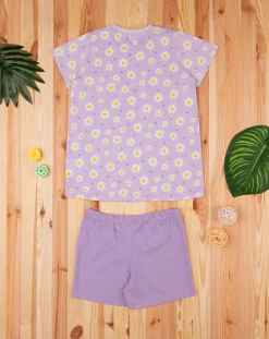 Prenatal Pigiami-Pigiama Due Pezzi Bambina Lilla Fiori