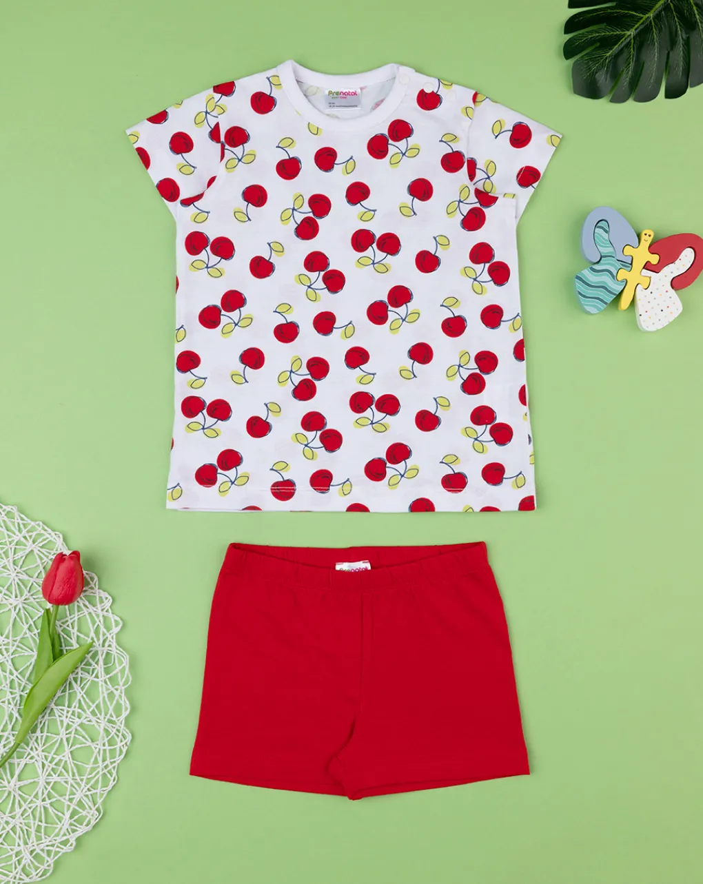 Prenatal Pigiami-Pigiama Jersey Bimba "Ciliegie”