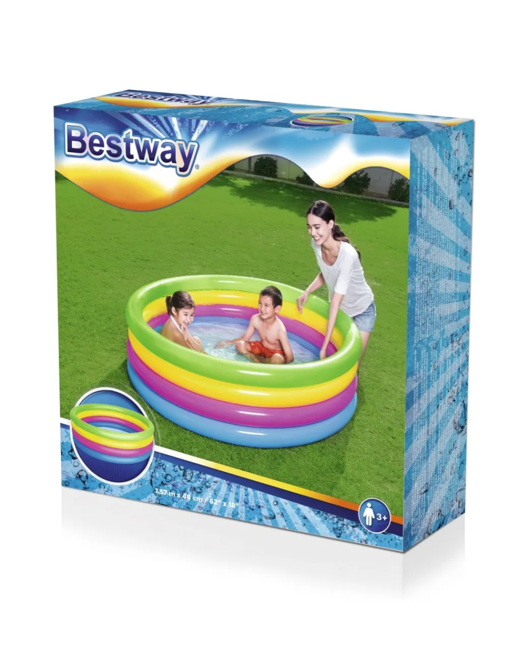 Bestway Piscine Braccioli E Salvagenti-Piscina A 4 Anelli Colorati 157X46 Cm -
