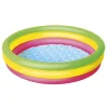 Bestway Piscine Braccioli E Salvagenti-Piscina Summer 3 Anelli Color Con Fondo Gonfiabile 102X25 Cm -