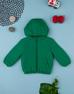 Prenatal Giubbini E Piumini-Piumino Leggero Bimbo Verde Con Cappuccio