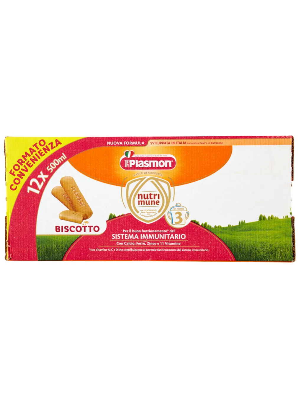 Plasmon Latte Crescita 3 4 5-Nutri-Mune 3 Latte Liquido Al Biscotto Stage 3 - 12X500Ml