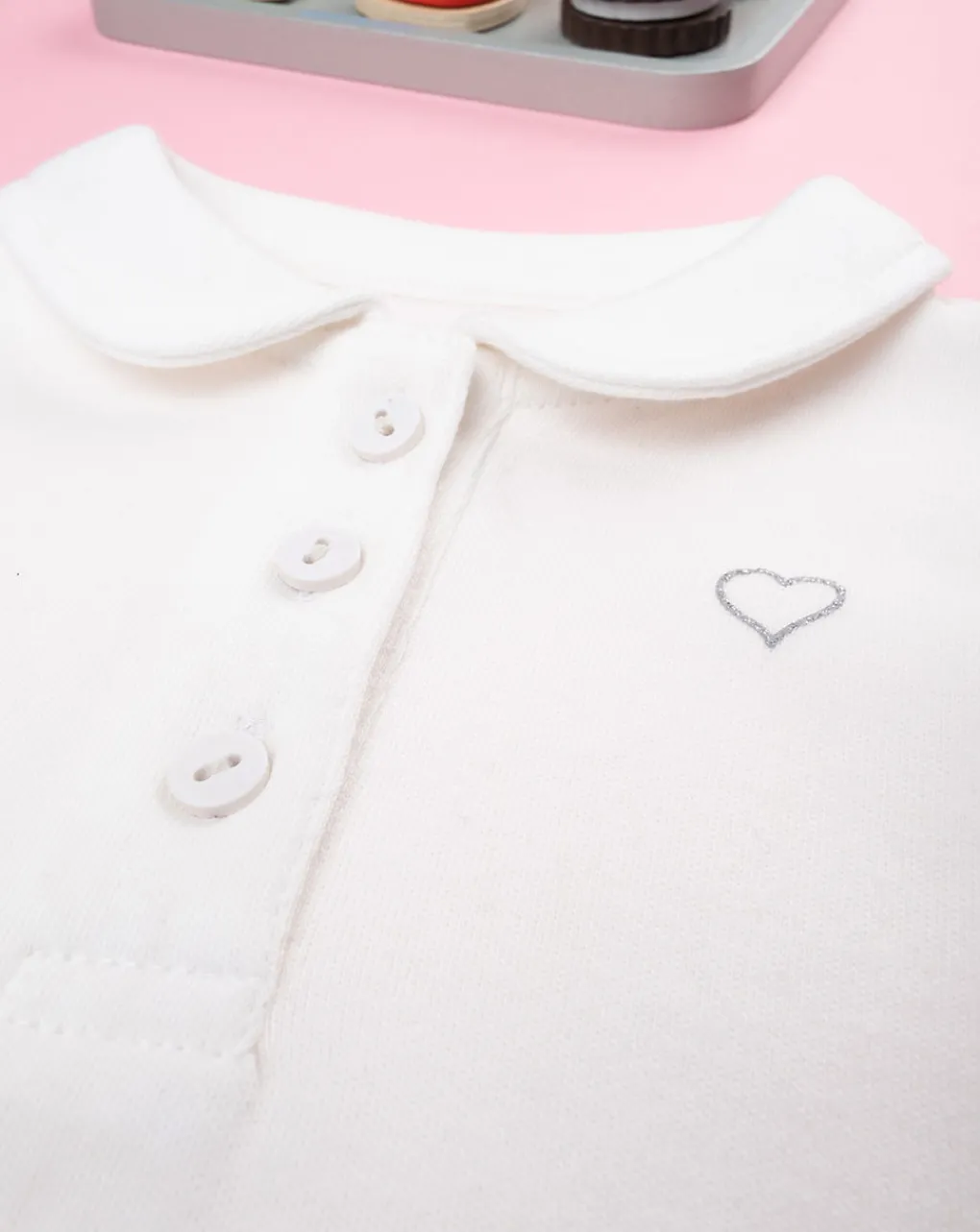 Prenatal Magliette Camicie E Body-Polo Bimba Panna "Cuore”