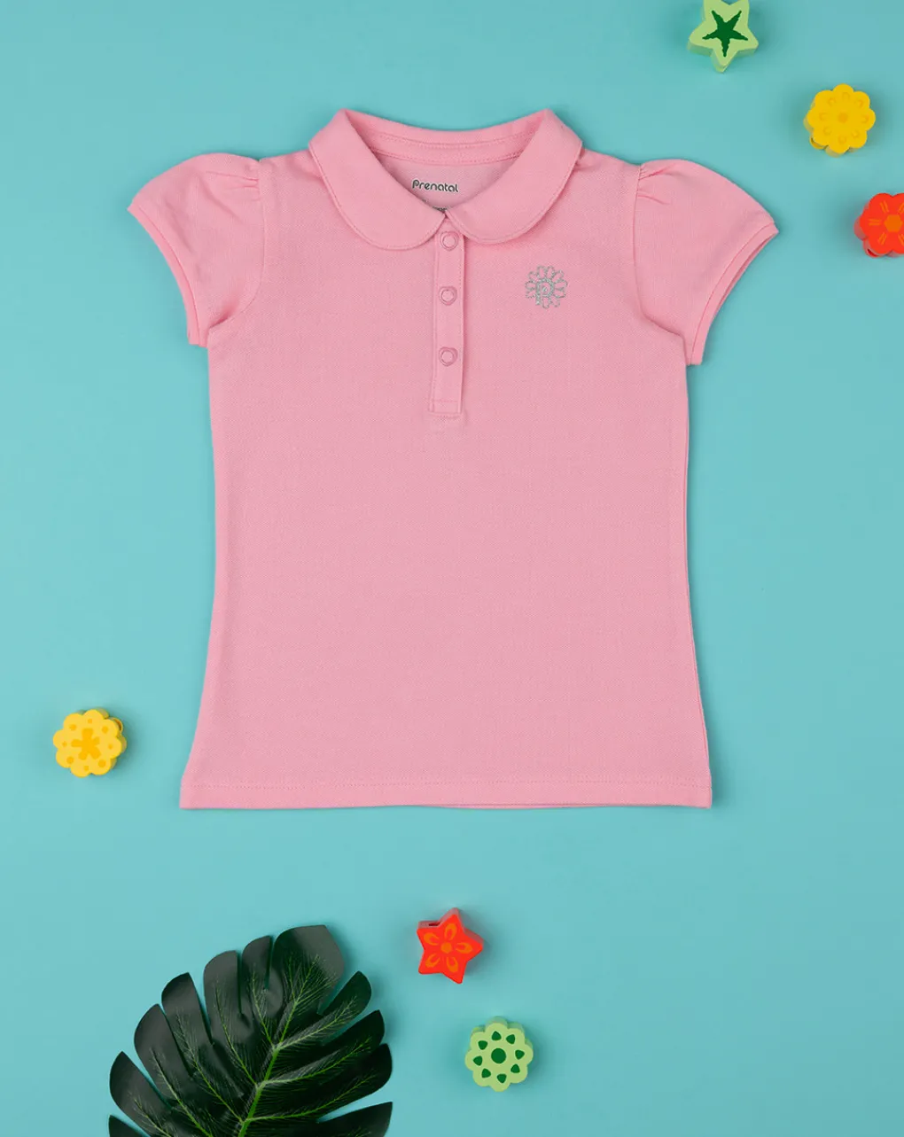 Prenatal Magliette Camicie E Body-Polo Bimba Rosa Piquet