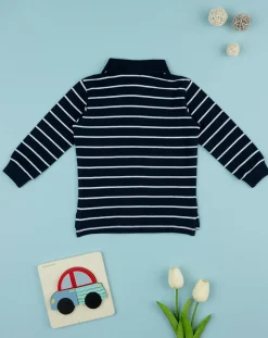 Prenatal Magliette Camicie E Body-Polo Bimbo Rigata Blu
