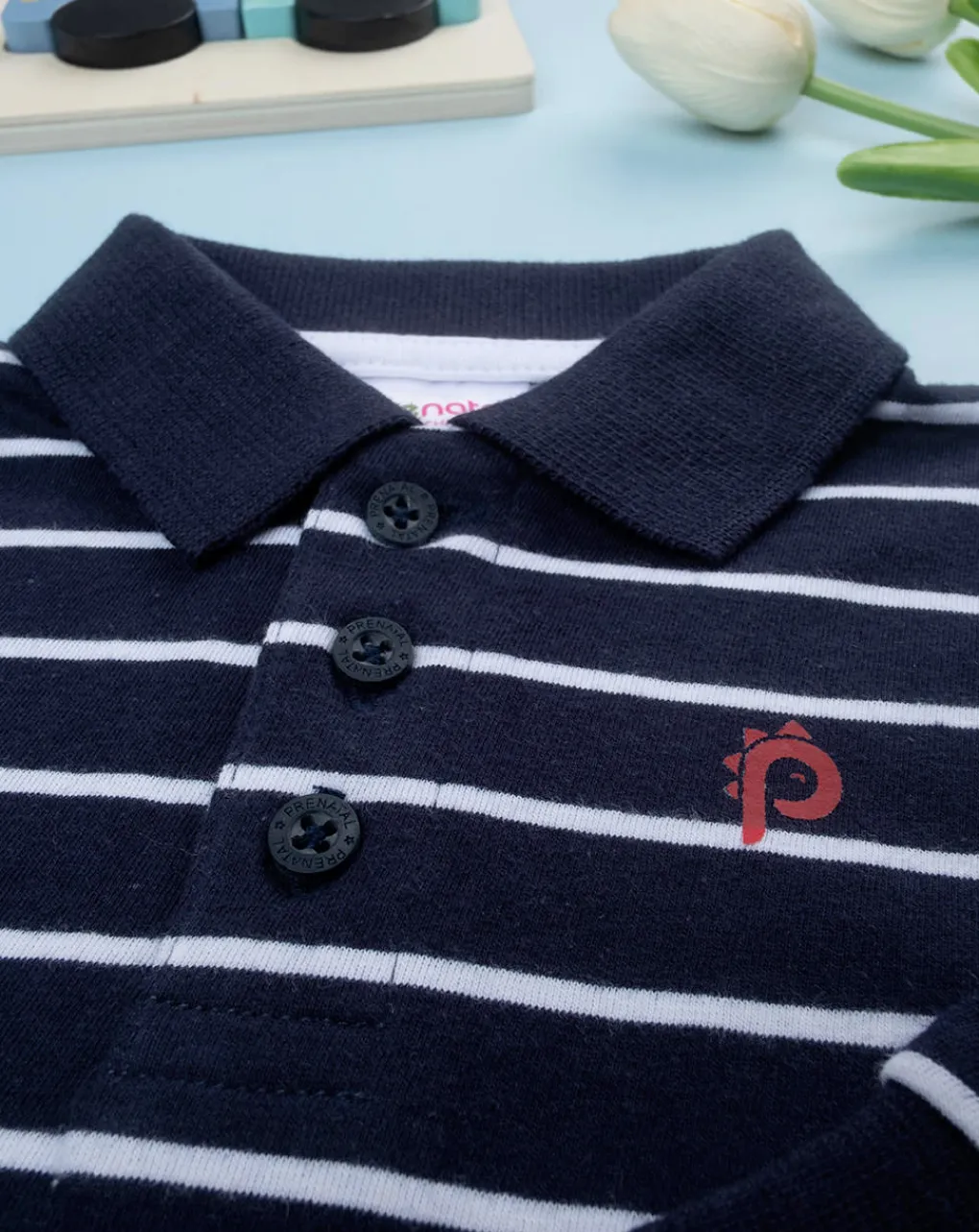 Prenatal Magliette Camicie E Body-Polo Bimbo Rigata Blu