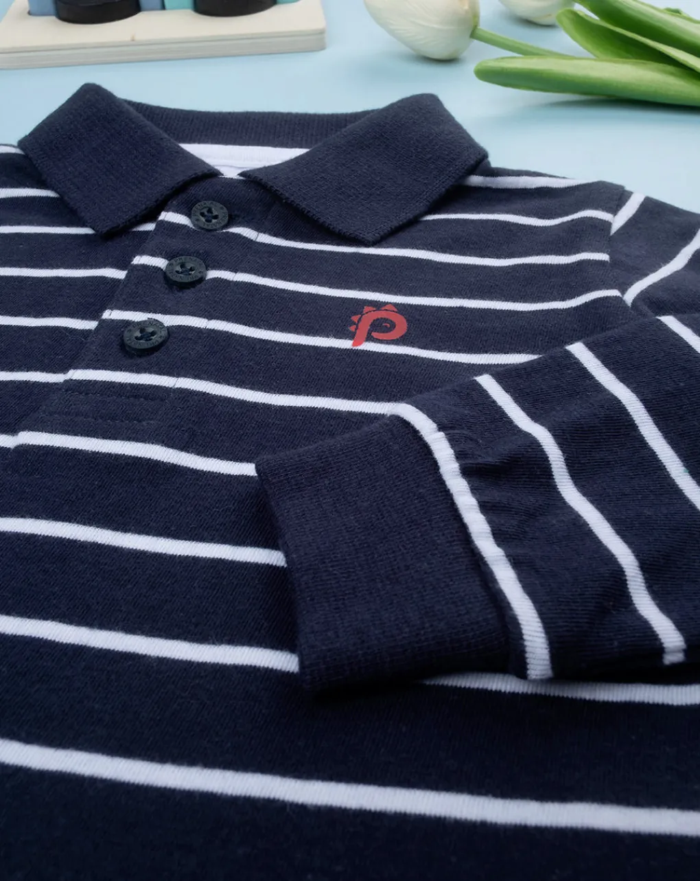 Prenatal Magliette Camicie E Body-Polo Bimbo Rigata Blu