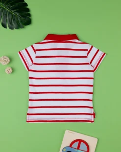 Prenatal Magliette Camicie E Body-Polo Bimbo Rigata Rossa