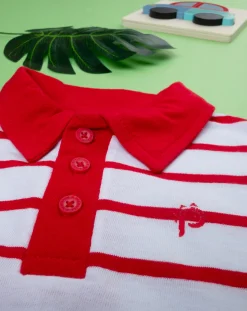 Prenatal Magliette Camicie E Body-Polo Bimbo Rigata Rossa