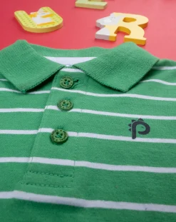 Prenatal Magliette Camicie E Body-Polo Bimbo Rigata Verde