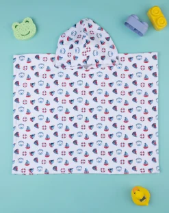Prenatal Accappatoi Asciugamani E Costumi-Poncho Mare Bimbo "Barca”