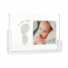Baby Art Complementi D'Arredo-Portafoto Impronte Neonato Trasparente Con Base Legno