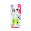 Chicco Piatti E Posate-Posatine Acciaio Inox Verde 2 Pezzi