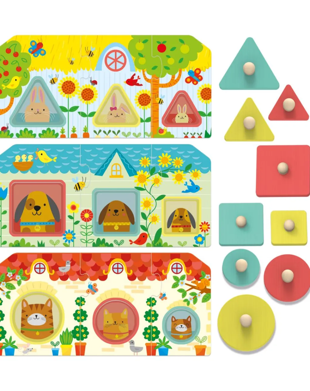 Headu Puzzle Per Bambini-Progressive Puppies Montessori. Da Piu Grande Al Piu Piccolo! 2/4 Anni -