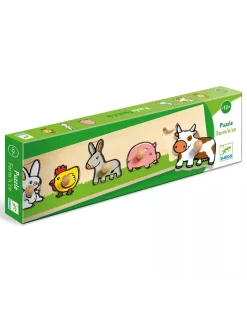 Djeco Giochi Didattici-Puzzle Farm’N’Co A Incastro - 5 Pezzi Di Legno -