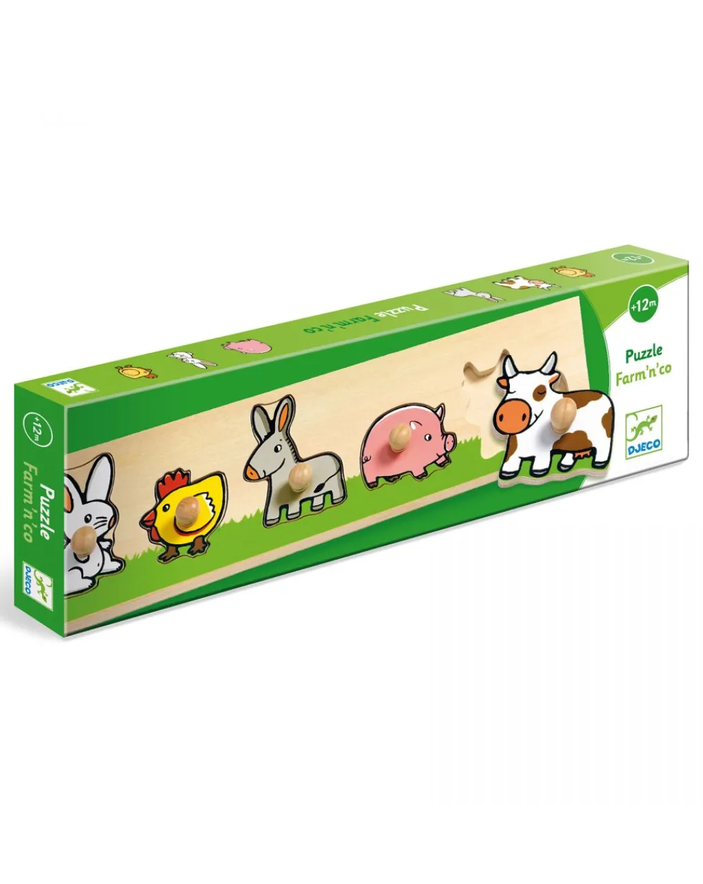 Djeco Giochi Didattici-Puzzle Farm’N’Co A Incastro - 5 Pezzi Di Legno -