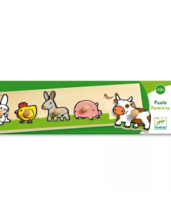 Djeco Giochi Didattici-Puzzle Farm’N’Co A Incastro - 5 Pezzi Di Legno -