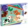 Djeco Puzzle Per Bambini-Puzzle Ouaf Woof - Sonoro In Legno 5 Pezzi -