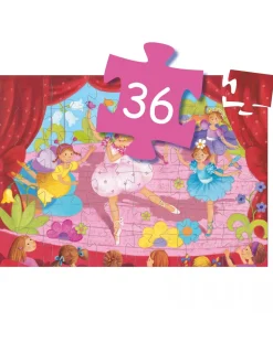 Djeco Giochi Didattici-Puzzle Sagomato 36 Tessere The Ballerina With The Flower -
