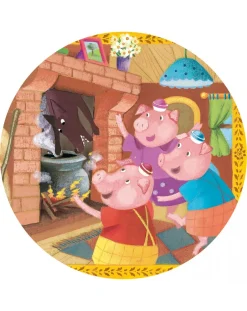 Djeco Puzzle Per Bambini-Puzzle Sagomato 24 Tessere The 3 Little Pigs -