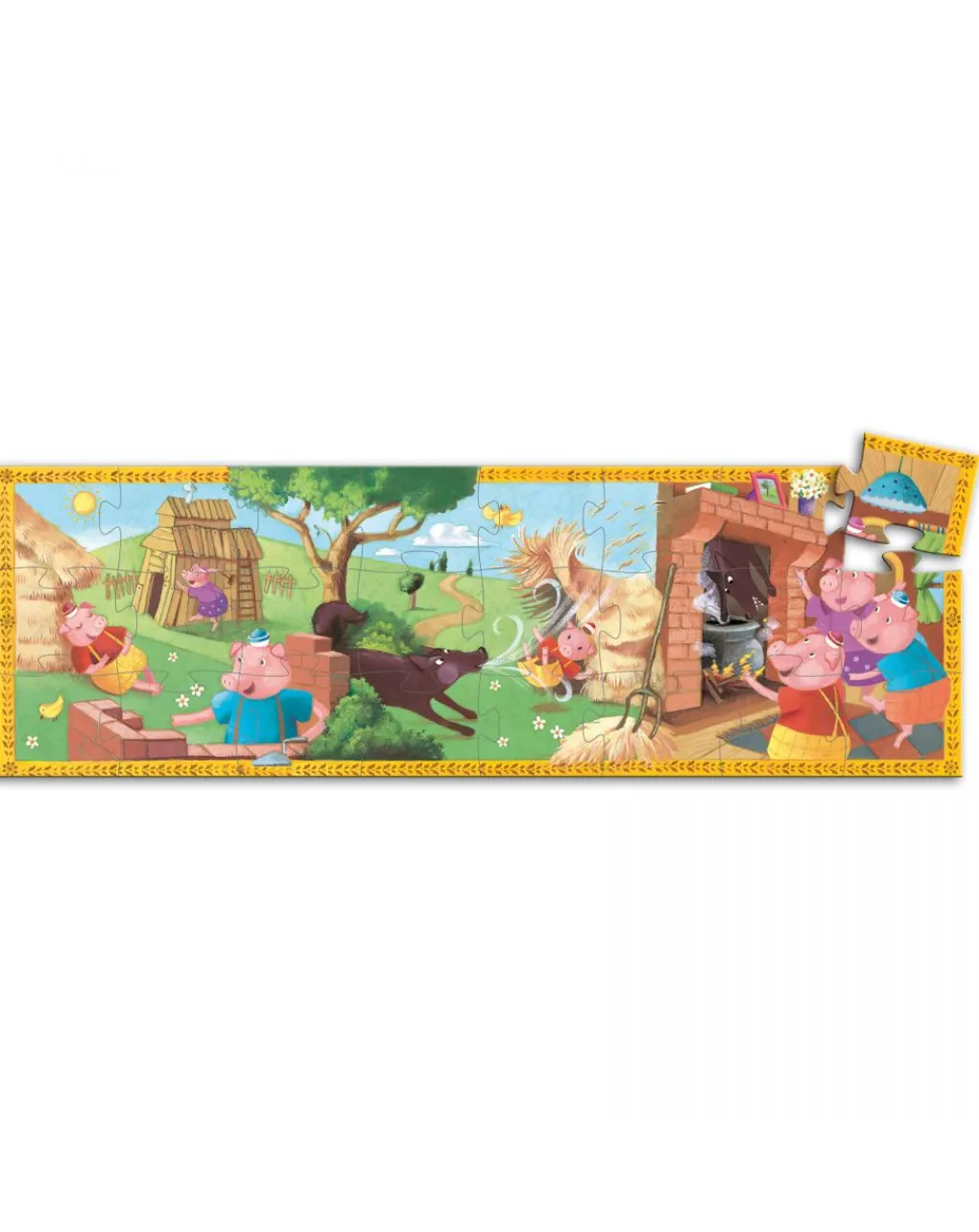 Djeco Puzzle Per Bambini-Puzzle Sagomato 24 Tessere The 3 Little Pigs -