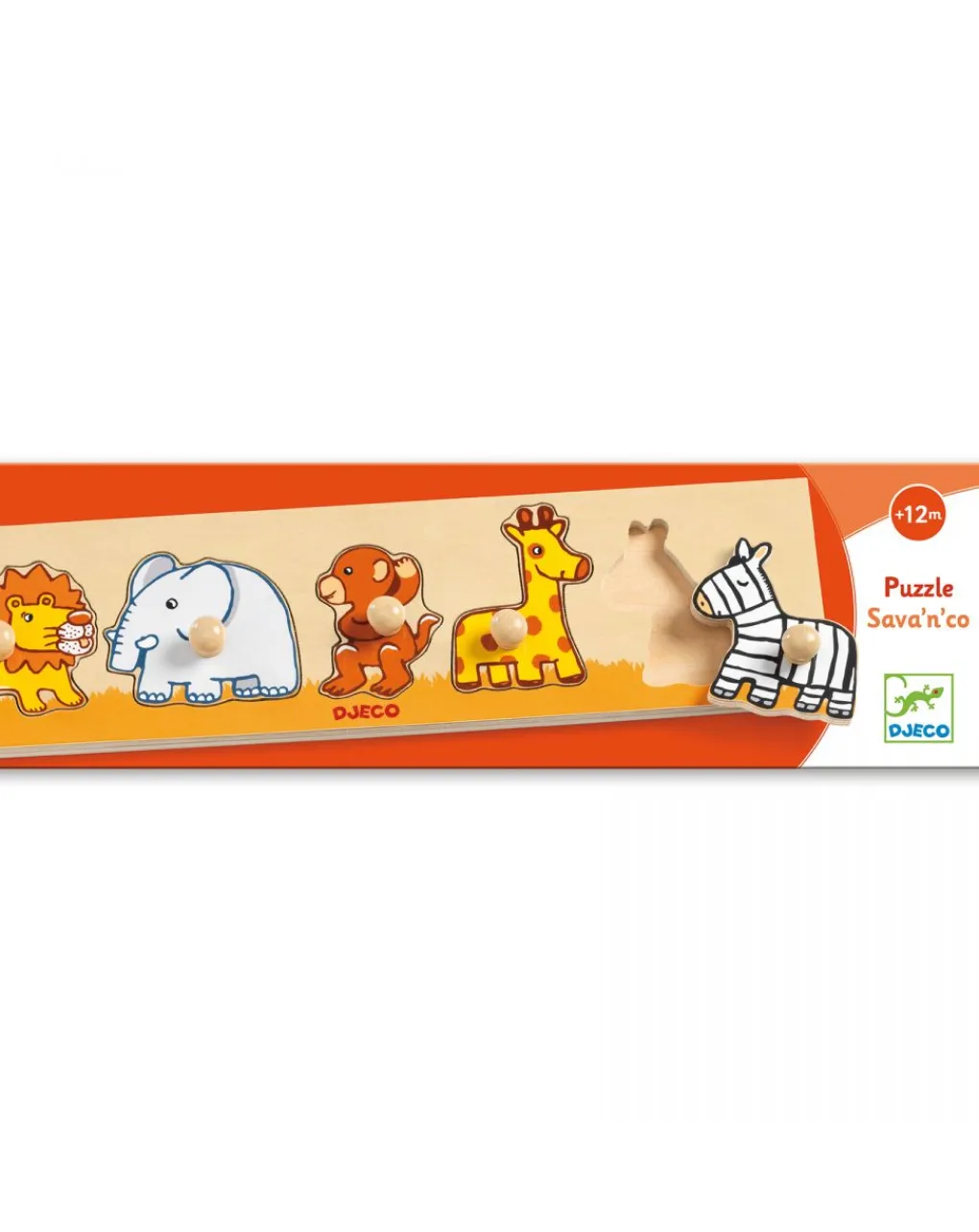 Djeco Giochi Didattici-Puzzle Sava’N’Co A Incastro - 5 Pezzi Di Legno -