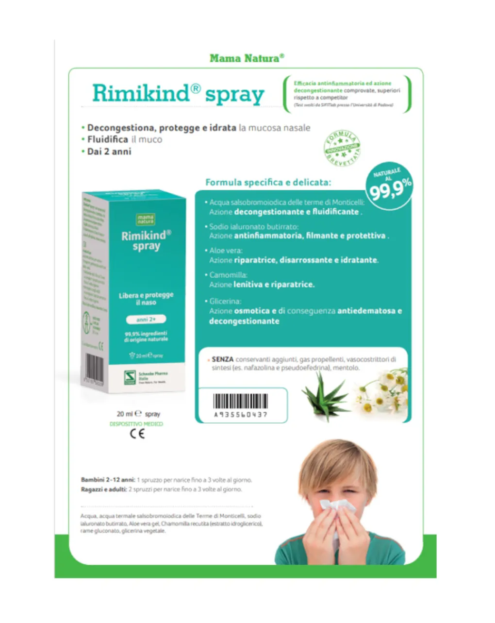 MAMA NATURA Cura Naso Occhi E Orecchie-Rimikind Spray Schwabe -