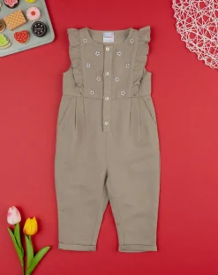 Prenatal Jeans Pantaloni E Salopette-Salopette Lino Bimba Marrone