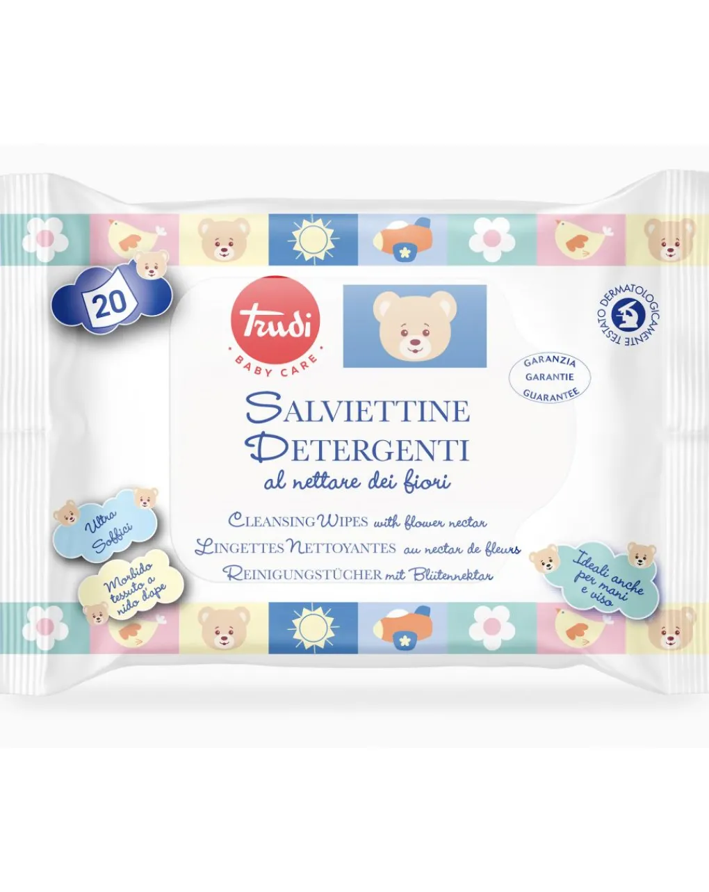 Trudi Salviettine E Traversine-Salviettine Detergenti Al Nettare Dei Fiori 20 Pz - Baby Care