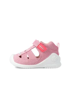 GARVALIN Scarpe-Sandalo Bimba Biomecanics In Tela Rosa