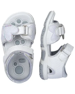 Chicco Scarpe-Sandalo Bimba Frisby Bianco Con Profili Argento
