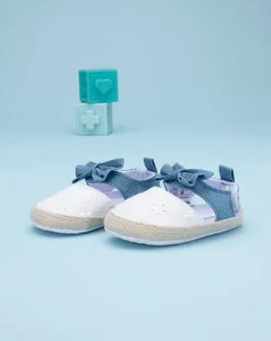 Prenatal Scarpine E Calze-Sandalo Bimba In Chambray E Sangallo