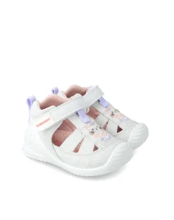 GARVALIN Scarpe-Sandalo Bimba In Tela Biomecanis Bianco