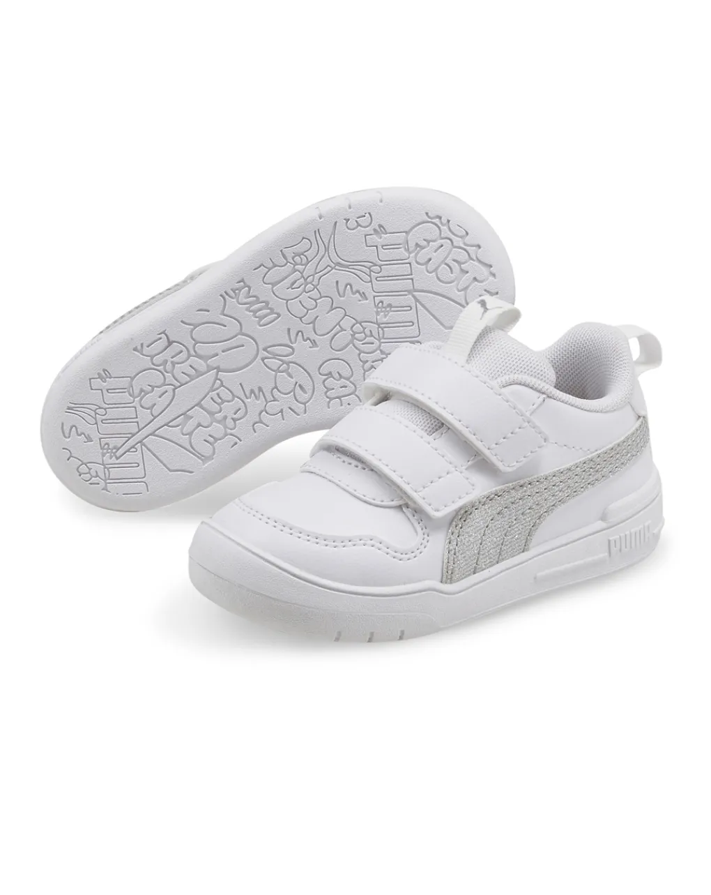 Puma Scarpe-Scarpe Da Ginnastica Bianche Primi Passi Da Bambina Multiflex Glitz Fs V Inf