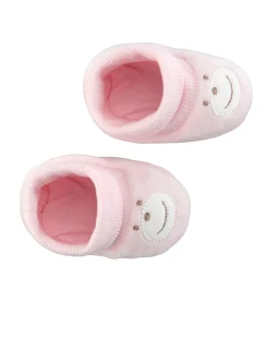 Prenatal Scarpine E Calze-Scarpe In Ciniglia Rosa Chiaro Con Orsetto