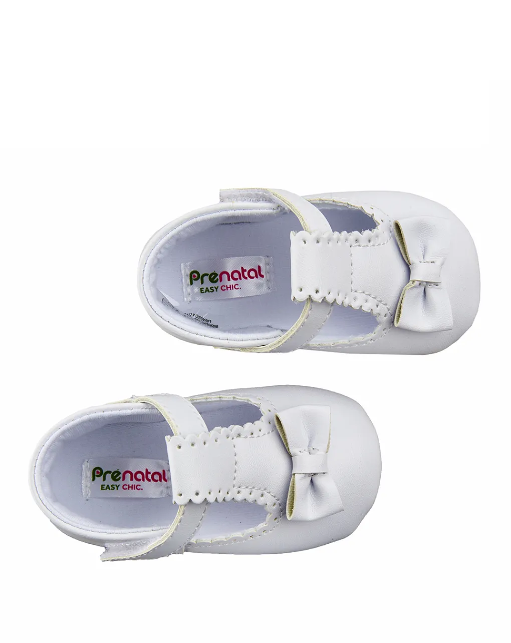 Prenatal Scarpine E Calze-Scarpine In Finta Pelle Bianca Con Fiocchetto