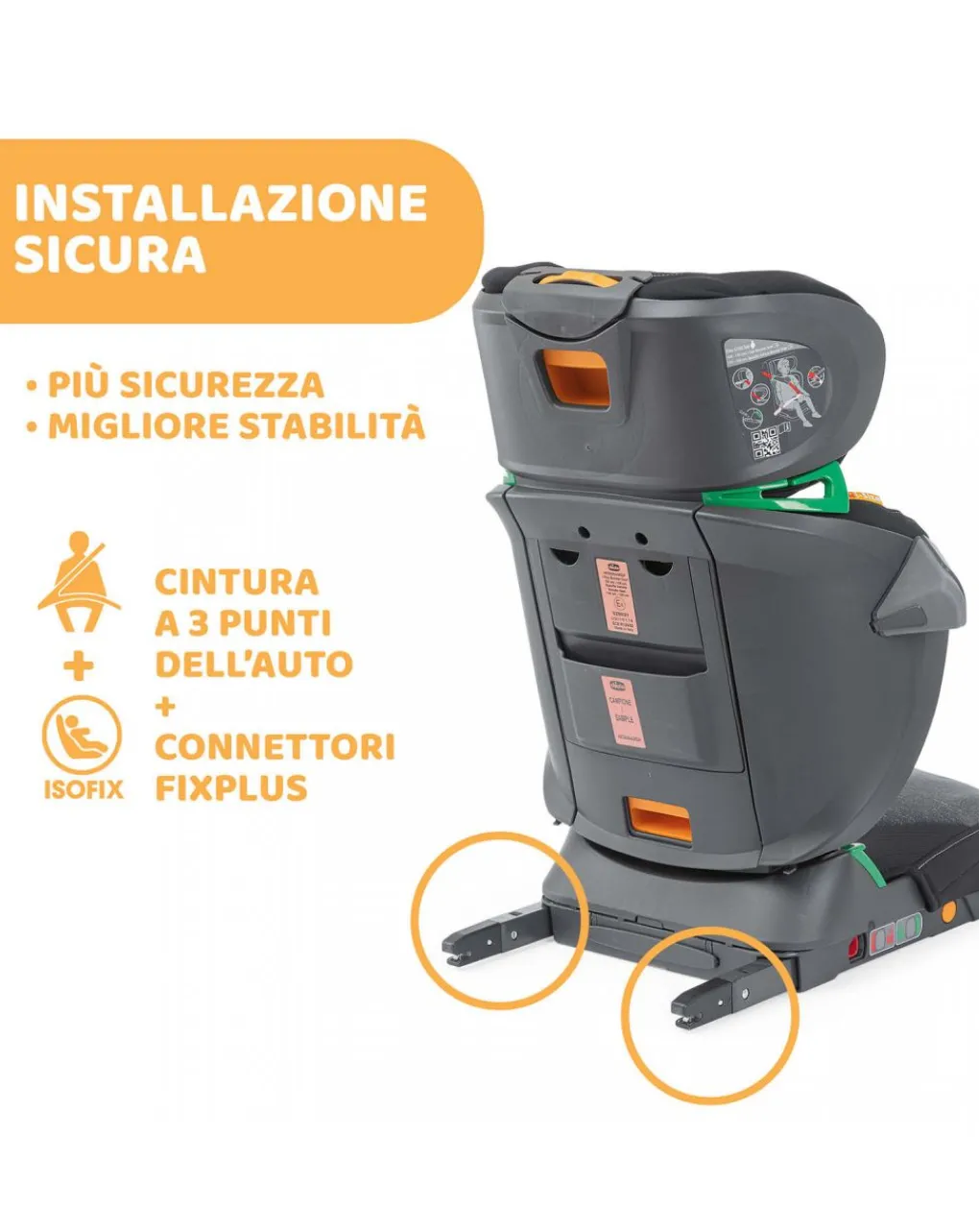Chicco Gruppo 36 Kg-Seggiolino Auto Fold&Go I-Size Ombra -