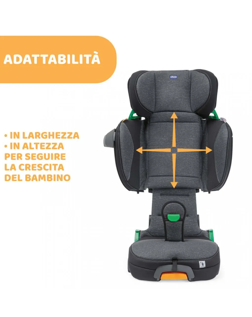 Chicco Gruppo 36 Kg-Seggiolino Auto Fold&Go I-Size Ombra -