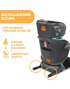 Chicco Gruppo 36 Kg-Seggiolino Auto Fold&Go I-Size Black -